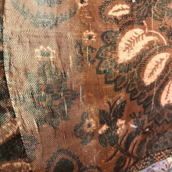 ETRO Metallic Silk Patterned Print Long Sleeve Side Slit Tunic Blouse Sz 44 ITA - Picture 16 of 16